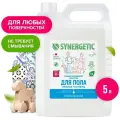 Универсальное средство для мытья пола Нежная чистота Synergetic 5 л 5000 мл 5200 г 1 шт. зеленый, цветочный