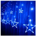 Новогодние украшения светодиодная гирлянда занавес, штора Звезды, 250х100, синий