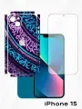 Защитная пленка на экран + задняя панель для iPhone 15, виниловая пленка на телефон, бронепленка