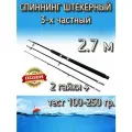 Спиннинг Крокодил Kame 3-х частный штекерный, тест 100-250 грамм, 270 см, черный