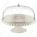 Блюдо для торта с крышкой Guzzini Tiffany, 36 см, акрил, молочно-белое