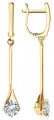 Серьги с подвесками SOKOLOV, красное золото, 585 проба, фианит, размер 41 мм, , бесцветный