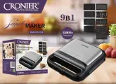 Электрическая Мультипекарь 9в1 CRONIER CR-1726 / Гриль-вафельница с 9 сменными панелями, 1500 Вт