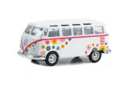 Модель коллекционная GREENLIGHT Vw volkswagen T1 samba bus flower power 1973 (длина модели 6-10 см)