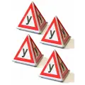 Знак У для учебной машины по госту, белый, 4 шт.