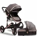 Q3 Wisesonle: Коляска 2в1 с отличной амортизацией для комфорта малыша, Серый лен