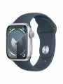 Умные часы Apple Watch Series 9 45 мм Aluminium Case GPS, Silver/Storm Blue Sport Band(Не установлен Rustore)
