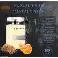 Парфюмерная мужская вода YODEYMA METAL SPORT 100 мл (цитрусовый, мандарин, водяная нота, ветивер)