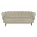 Прямой дизайнерский диван ракушка, Pearl triple taupe, светло-коричневый