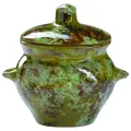 Горшок для запекания Борисовская керамика №5 с ручками, 1 шт., 0.5 л, 10.5 см 1 малахит 10.5 см 0.5 л 10 см