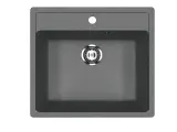 Мойка кухонная Ulgran U-104 -343 прямоугольная, 50x56, серая, матовая, черная, российская