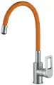 ROSSINKA Z35-35U-Orange, Смеситель одноручный (35мм) для кухни с гибким цветным изливом, хром/оранж