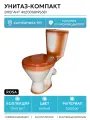 Унитаз-компакт Rosa Элегант 4620008195681 Коричневый декор с бачком и сиденьем белый фарфор напольный