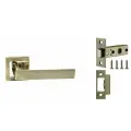 Ручки дверные межкомнатные на розетке Loid 412 AB + защелка дверная Loid 8-45 AB античная бронза