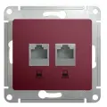 Розетка Systeme Electric GLOSSA двойная компьютерная RJ45+RJ45, кат.5E, механизм, баклажановый