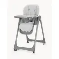 Стульчик для кормления Carrello Junior Light Grey, складной, 5-точечные ремни, светло-серый