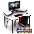 Геймерский компьютерный игровой стол и подставка под блок белый-черный / дэн-мастер / офисный, письменный стол для компьютера пк