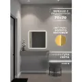 Зеркало с подсветкой в алюминиевой раме настенное ONE MARKET 70х70 см. Свет: Нейтральный Белый 6000К. Золото