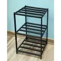 Обувница этажерка подставка для обуви 350 300 590 в прихожую узкая металлическая черная Лофт