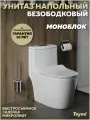 Унитаз напольный моноблок безободковый с быстросъемным сиденьем микролифт Teymi Solli T41101