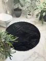 Коврик Natali's Carpets для ванной и туалета из микрофибры/черный 160х160 см