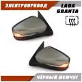 Зеркало заднего вида Лада Гранта 2190 2191 LADA Granta с обогревом, электроприводом, повторителем поворота, цвет Чёрный жемчуг 513. Solina