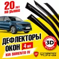Дефлекторы боковых окон для Kia Sorento 4 (Киа Соренто) 2020-2025, ветровики на двери автомобиля, Cobra Tuning