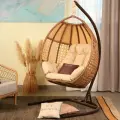 Подвесное кресло, Качели подвесные, Качели гнездо для сада, дачи, (Ш1100хГ1300хВ2000 мм), Авиано MALACCA, дерево
