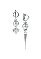 Серьги с подвесками YAROSLAVNA, циркон, серебристый/белый