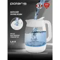 Электрочайник Polaris PWK 1809CGL, металл/стекло, 2200 Вт, белый