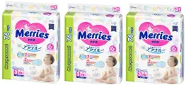 Набор 3 х Merries подгузники M (6-11 кг), 70 шт