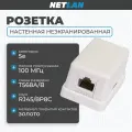 Настенная розетка NETLAN неэкранированная, Кат.5e, 1 порт, белая, (уп. 10шт.) EC-UWO-1-UD2-WT-10
