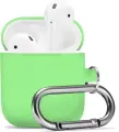 Чехол для AirPods 1 / AirPods2 / Противоударный с карабином / Силиконовый кейс для наушников Аирподс / Мятный