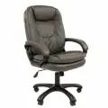 Кресло руководителя Chairman 668 Россия экопремиум серый (черный пластик)