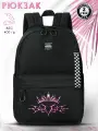 UFO PEOPLE Рюкзак женский городской спортивный черный модный/ Ранец школьный для девочек старшеклассниц, девушек, для ноутбука/ Портфель черный современный вместительный для школы тренировок прогулок