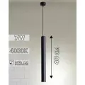 Современный светодиодный длинный подвесной светильник Труба 40 см Черный