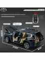 Модель Toyota Land Cruiser чёрного цвета из металла, 1:24, с дистанционным ключом, коллекционная, лицензионная, подарок мальчику
