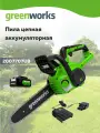 Пила аккумуляторная цепная Greenworks G24CS25K4 24V с АКБ 4 Ач и ЗУ (2007707UB)