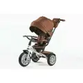 Велосипед трехколесный Bentley BN1BR детский с поворотным сиденьем ручкой управления капюшоном и корзиной, коричневый