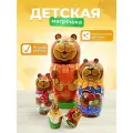 Матрешка деревянная детская развивающая игрушка для детей сортер Семья медведей 5 мест 15 см Орнамент