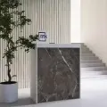Стойка администратора / Кассовый стол из ЛДСП / Стойка ресепшн / Белый мрамор Рускеала