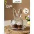 Блюдо сервировочное с крышкой Lefard RABBIT FAMILY, 14*14*16 см, стеклянное, Пасхальное