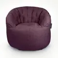 Современное бескаркасное кресло для отдыха дома aLounge - Butterfly Sofa - Aubergine Dream (рогожка, фиолетовый) - мягкая мебель в гостиную, спальню, детскую, офис, на балкон, дачу
