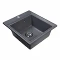 Мойка для кухни каменная серая 45х51, врезная/подстольный монтаж, прямоугольная