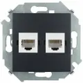 8 шт. Simon 15 Графит Розетка компьютерная двойная 2хRJ45 кат.5е, Systimax, 1591593-038