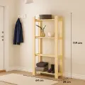 Стеллаж деревянный, Альберт с размерами 65х28х159 см, 4 полки, массив дерева