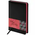 Ежедневник недатированный А5 Brauberg Rainbow (136 листов) обложка под кожу, черный/красный (113498), 2шт.