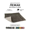 Лежак-подстилка антивандальная для кошек и собак PET LEX размер 70х50х3см, бежевый и коричневый велюр, периотек