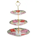 Доляна Этажёрка для фруктов и десертов Доляна «Роспись», 3 яруса, d=15/17.8/22.8 см, керамика, разноцветная