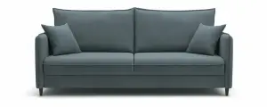 Диван-кровать PUSHE Фьорд New прямой, велюр, серый Balance 996